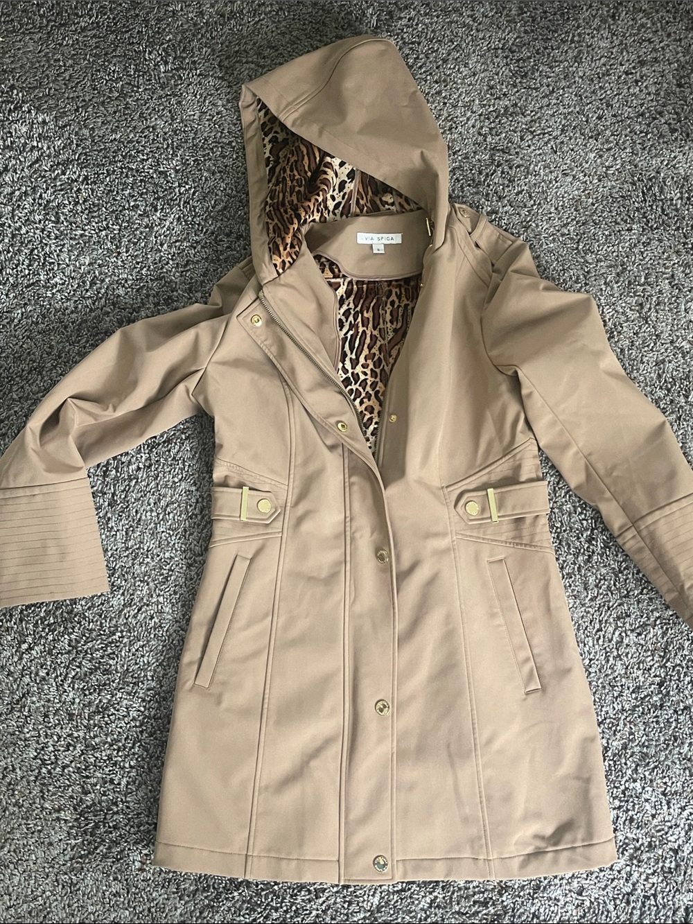 Via Spiga Hooded Softshell Raincoat